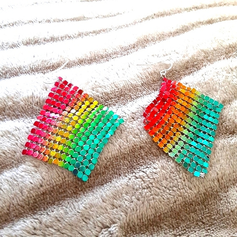 Disco mesh earrings (NWOT)